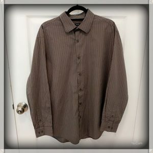 Alfani Pinstripe Dress Shirt - Gray - XL